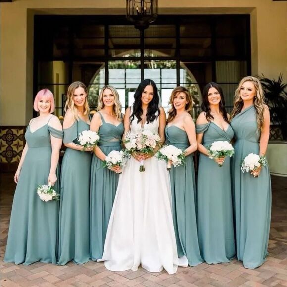 NEW Birdy Grey Elsye Bridesmaid Long Maxi Dress in Sea Glass Green Size XXL - Picture 3 of 16